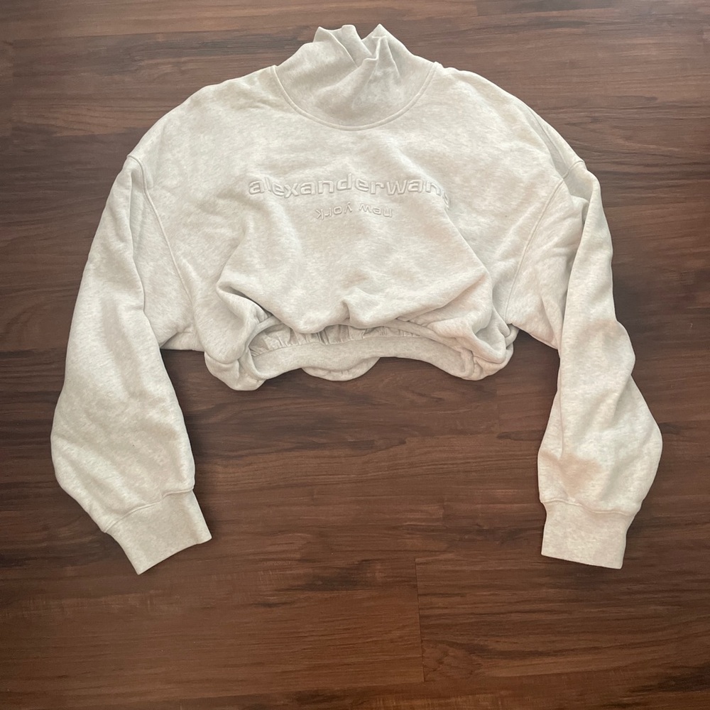 Alexander Wang Cropped Logo sweatshirt in grey